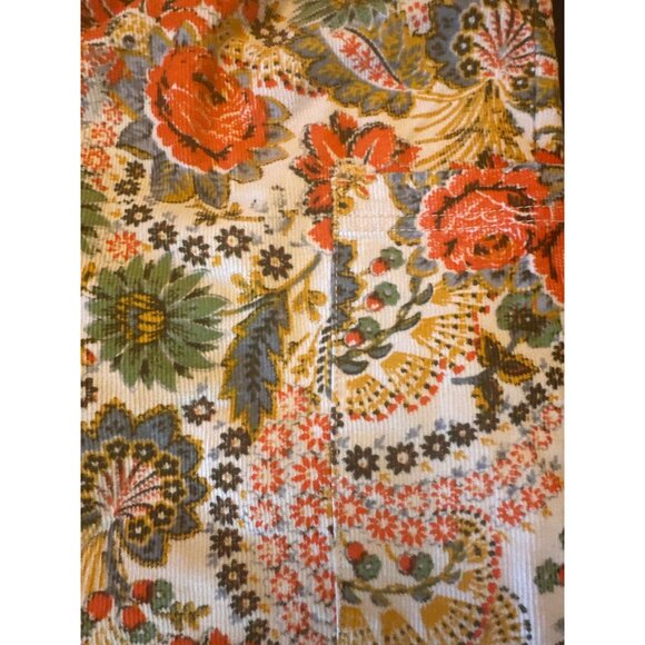 Urban Outfitters Womens Orange Gold Floral Corduroy Joggers M-M - Picture 3 of 5